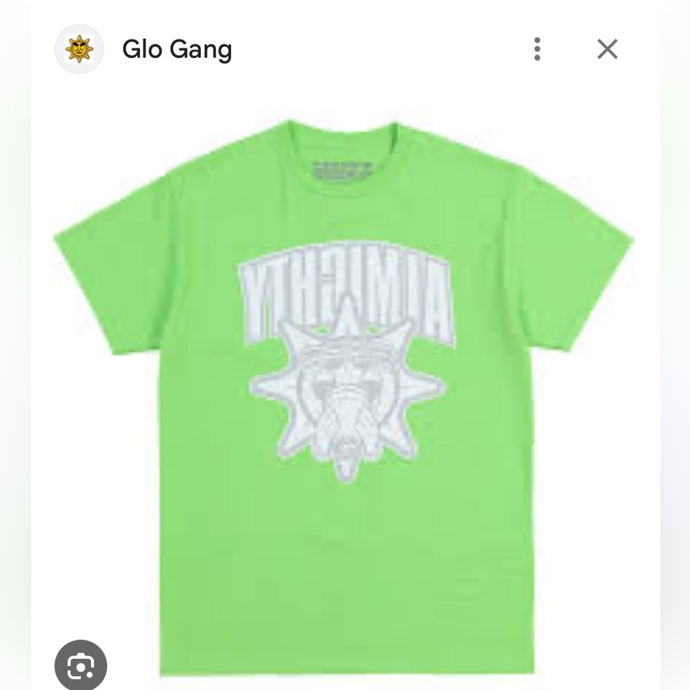 Glo Gang Almighty Glo Tee Lime/White Size L